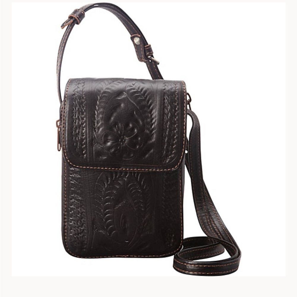 Ropin West Crossbody Purse Hand tooled LEATHER